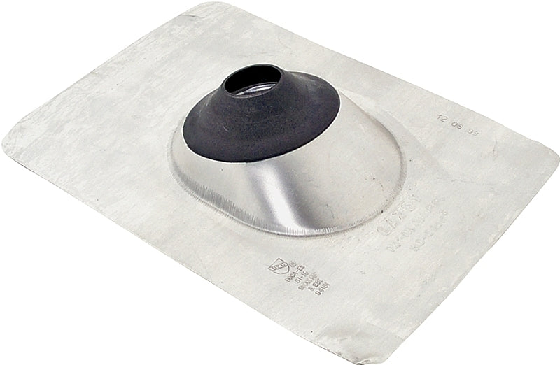 Hercules No-Calk Series 12958 Roof Flashing, 15 in OAL, 2 in OAW, 4 in Pipe, Aluminum
