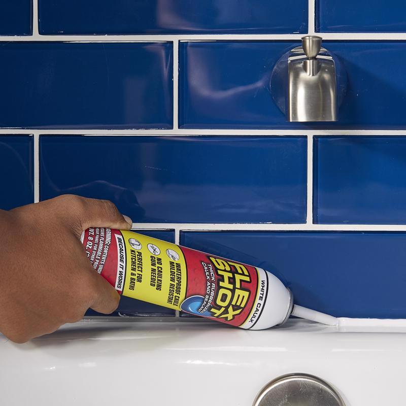 Flex Seal Family of Products Flex Shot White Rubber All Purpose Waterproof Sealant 8 oz, Pack of 4
