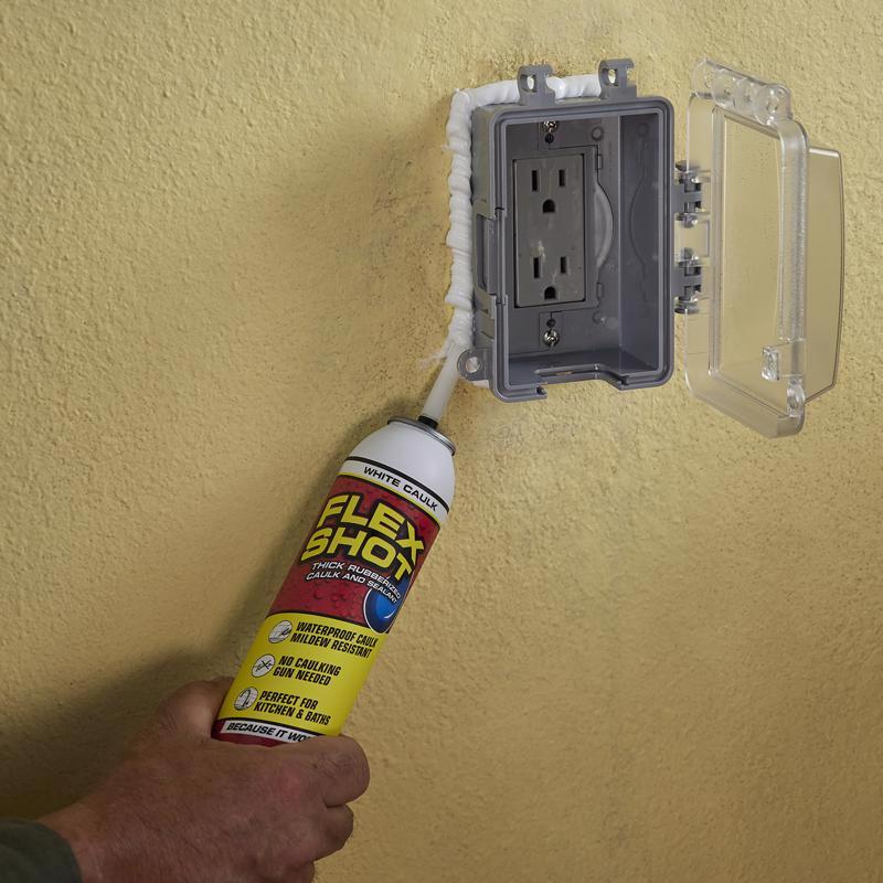 Flex Seal Family of Products Flex Shot White Rubber All Purpose Waterproof Sealant 8 oz, Pack of 4