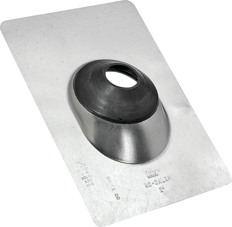 Hercules No-Calk Series 11854 Roof Flashing, 12-1/2 in OAL, 9 in OAW, 2 in Pipe, Galvanized Steel, Pack of 6