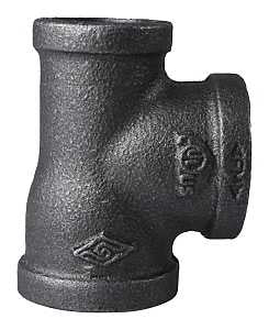 ProSource B130R25X20X25 Pipe Tee, 1 x 1 x 3/4 in, Threaded, Malleable Iron, SCH 40 Schedule, 300 PSI Pressure