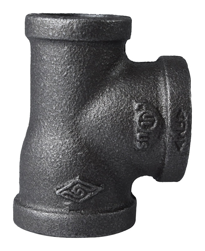 ProSource B130R25X20X25 Pipe Tee, 1 x 1 x 3/4 in, Threaded, Malleable Iron, SCH 40 Schedule, 300 PSI Pressure