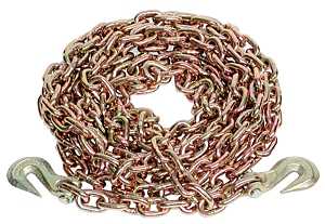 Ancra 45881-11-20 Transport Chain Assembly with Clevis Hook, 3/8 in, 20 ft L, 6600 lb Working Load, 70 Grade