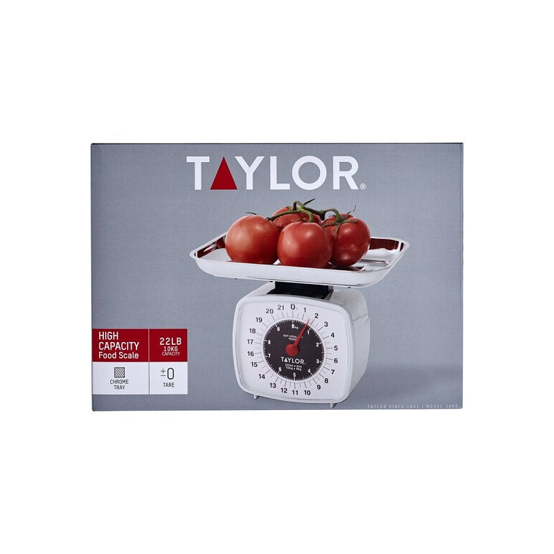 Taylor 3880 Kitchen Scale, 22 lb Capacity, Analog Display, Stainless Steel Platform, Styrene Housing Material, g, oz