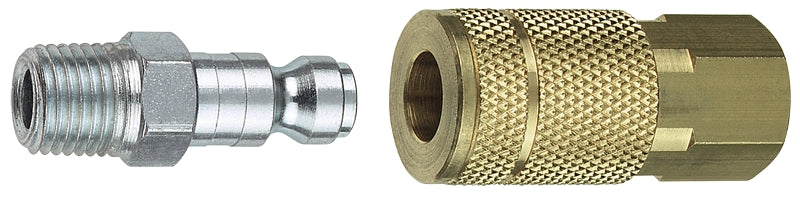 Tru-Flate 13-101 Coupler and Plug Set, T-Style, 1/4 in