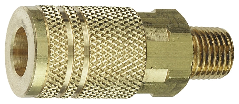 Tru-Flate 13-225 Coupler, I/M-Style, 1/4 in, MNPT, Brass