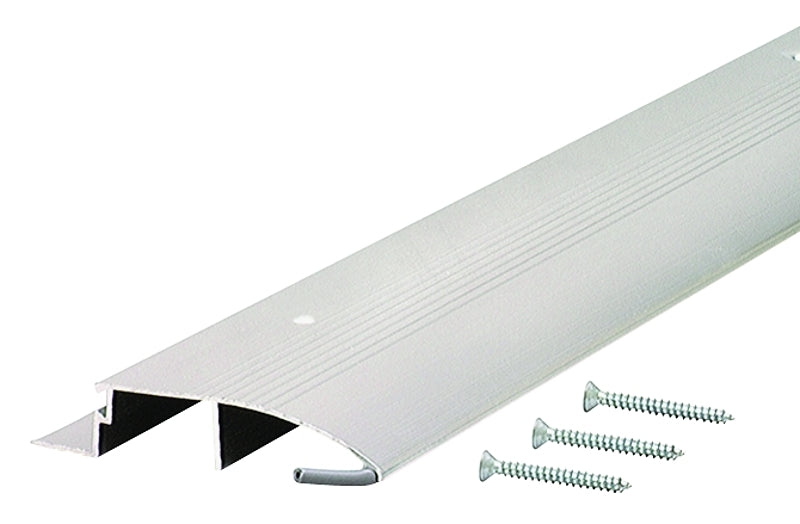 M-D 08599 Outswing Door Threshold, 36 in L, 3-1/2 in W, Low Profile, Aluminum, Silver