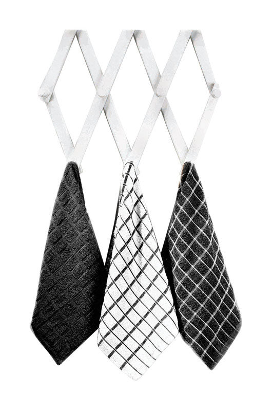 Ritz Black Cotton Check Kitchen Towel 3 pk, Pack of 3