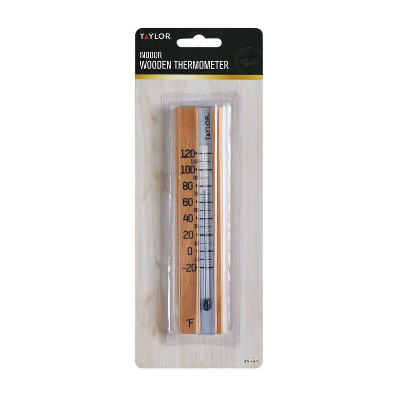 Taylor 5141 Thermometer, -20 to 120 deg F, Wood Casing