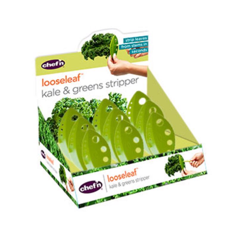 Chef'n Looseleaf Green Plastic Kale and Greens Stripper, Pack of 12