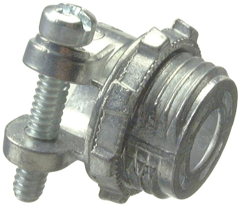 Halex 04207B Flex Squeeze Connector, 3/4 in, Zinc, Gray