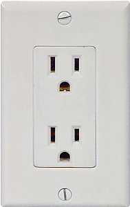 Eaton Wiring Devices C1507W Duplex Receptacle, White, 2-Pole, 15 A, 125 V, Push-in, Side Wiring, NEMA: 5-15R