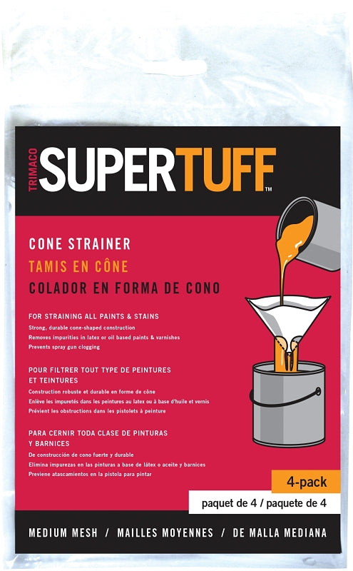 Trimaco 11101 Cone Paint Strainer Bag, White