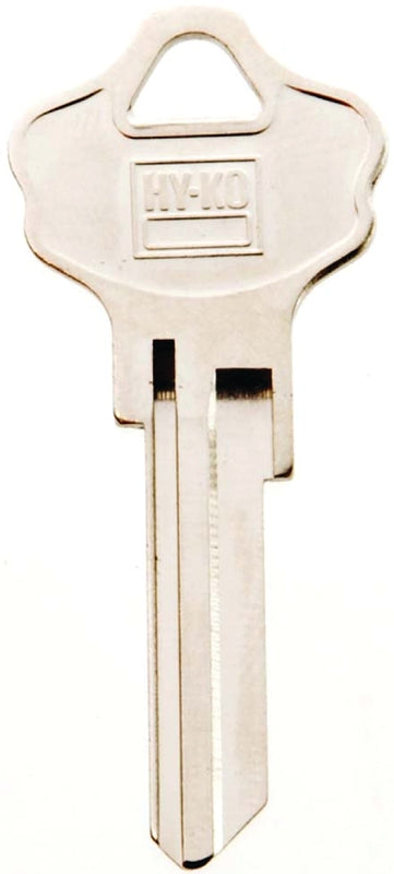 Hy-Ko 11010KW10 Mechanical Key Blank, Brass, Nickel-Plated, For: Kwikset Cabinet and House Locks and Padlocks, Pack of 10