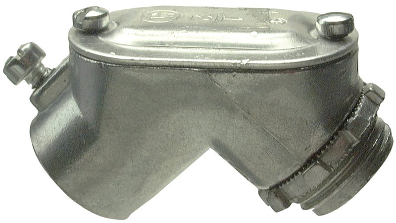 Halex 14305 EMT Set Screw Pull Elbow, 90 deg Angle, 1/2 in, Zinc, Pack of 10
