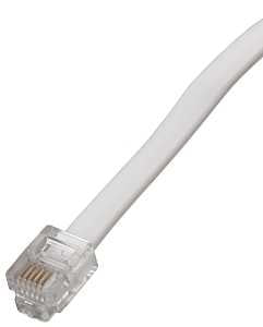 Zenith TL1025W Telephone Line Cord, White Sheath, 25 ft L