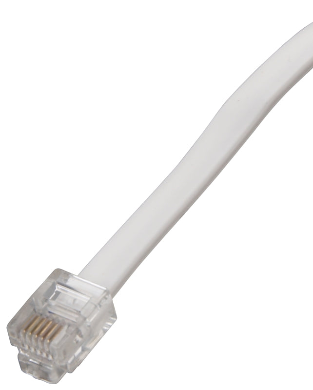 Zenith TL1025W Telephone Line Cord, White Sheath, 25 ft L