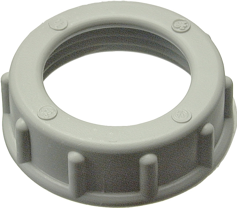 Halex 75210B Insulated Rigid Conduit Bushing, 1 in, Thermoplastic, Gray