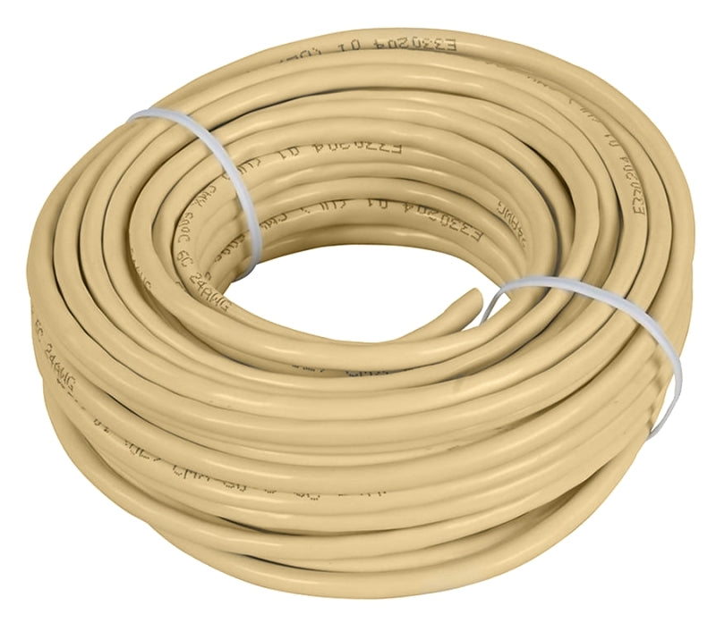 Zenith TP1050ULA Telephone Wire, 24 AWG Wire, Almond Sheath, 50 ft L