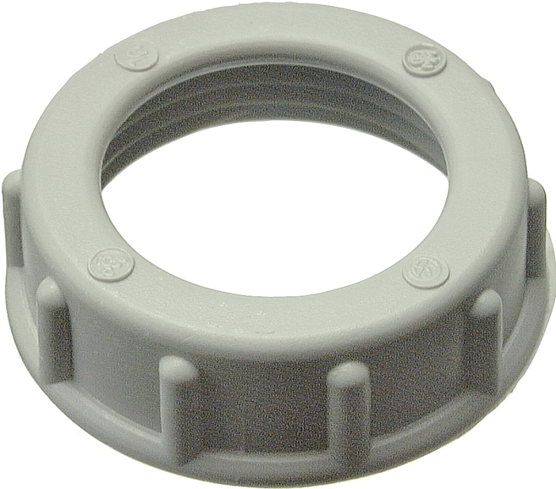 Halex 75215B Rigid Conduit Bushing, 1-1/2 in, 3-1/2 in Dia, 5.06 in L, Thermoplastic, Gray