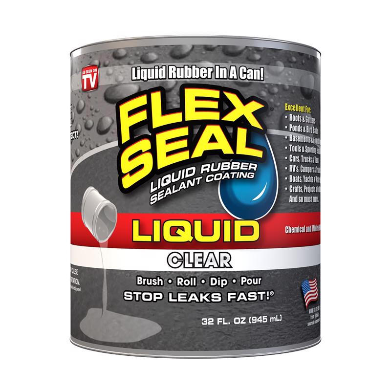Flex Seal Family of Products Flex Seal Clear Liquid Rubber Sealant Coating 32 fl. oz., Pack of 6
