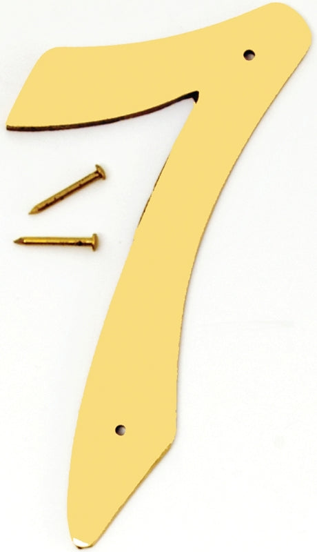 Hy-Ko BR-40/7 House Number, 3 in W x 6-3/4 in H Dimensions, Character: 7, 4 in H Character, 2-1/2 in W Character