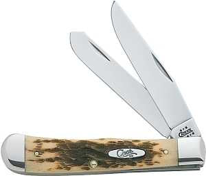 Case 00163 Folding Pocket Knife, Clip and Spey Blade, Polished Mirror Blade, 3-1/4 in Clip, 3.27 in Spey L Blade