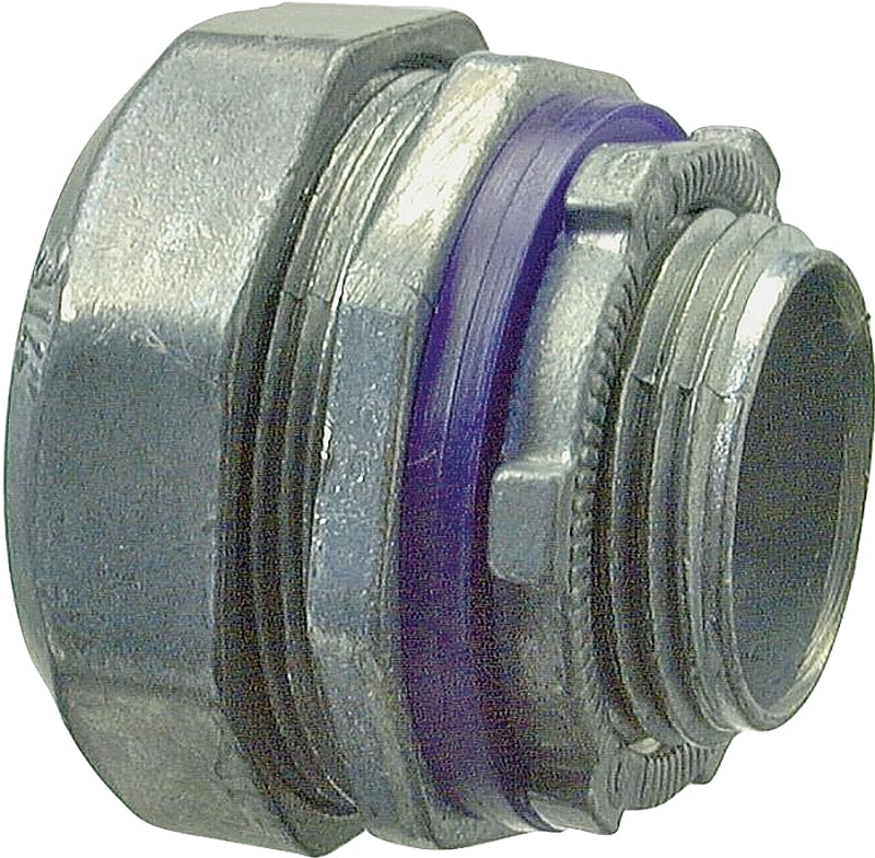 Halex 16207B Liquidtight Conduit Connector, 3/4 in Compression, Zinc, Gray