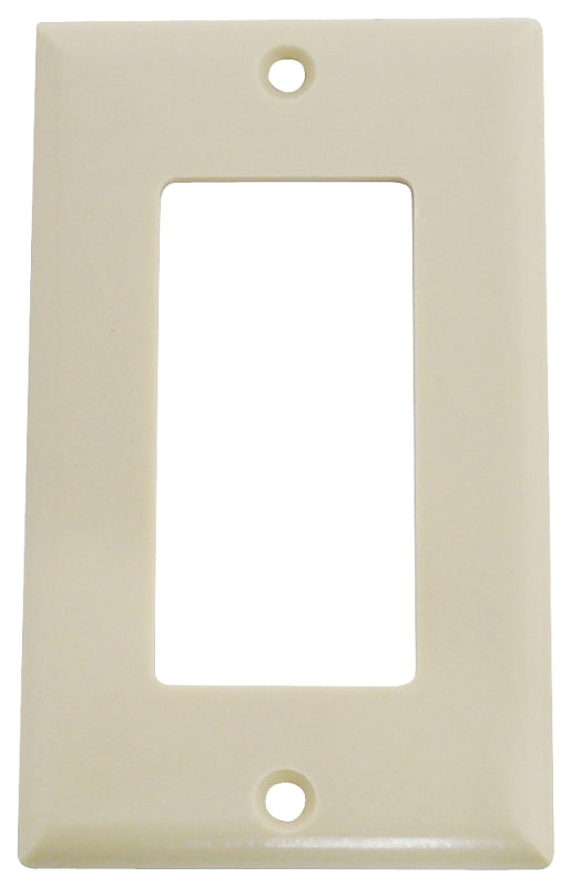 Eaton 2151V-BOX Decorator Wallplate, 4-1/2 in L, 2-3/4 in W, 1-Gang, Thermoset, Ivory, High-Gloss
