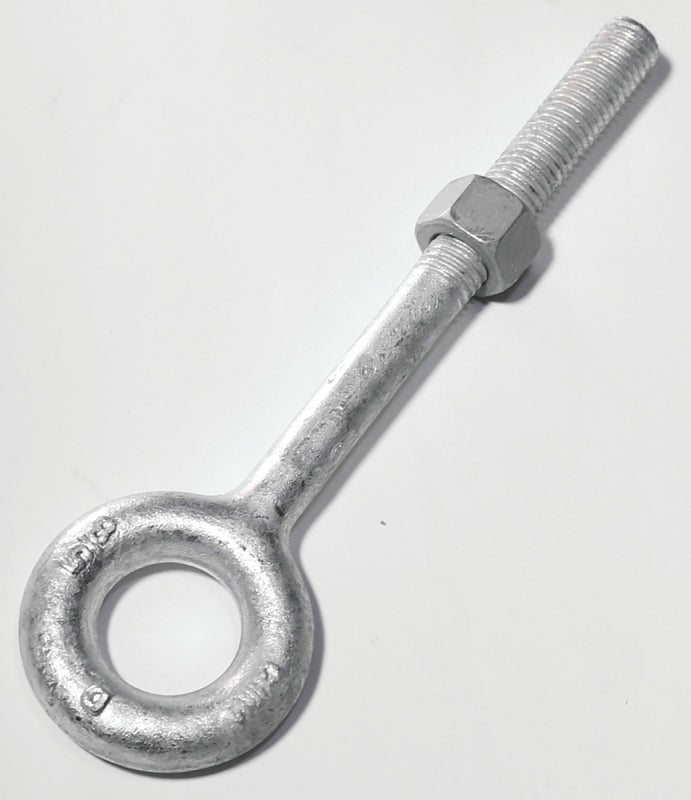 Baron 24-3/8X2-1/2 Regular Nut Eye Bolt, 3/8 in Thread, 1-1/2 in L Thread, 3/4 in ID x 1-1/2 in OD Dia Eye, Steel
