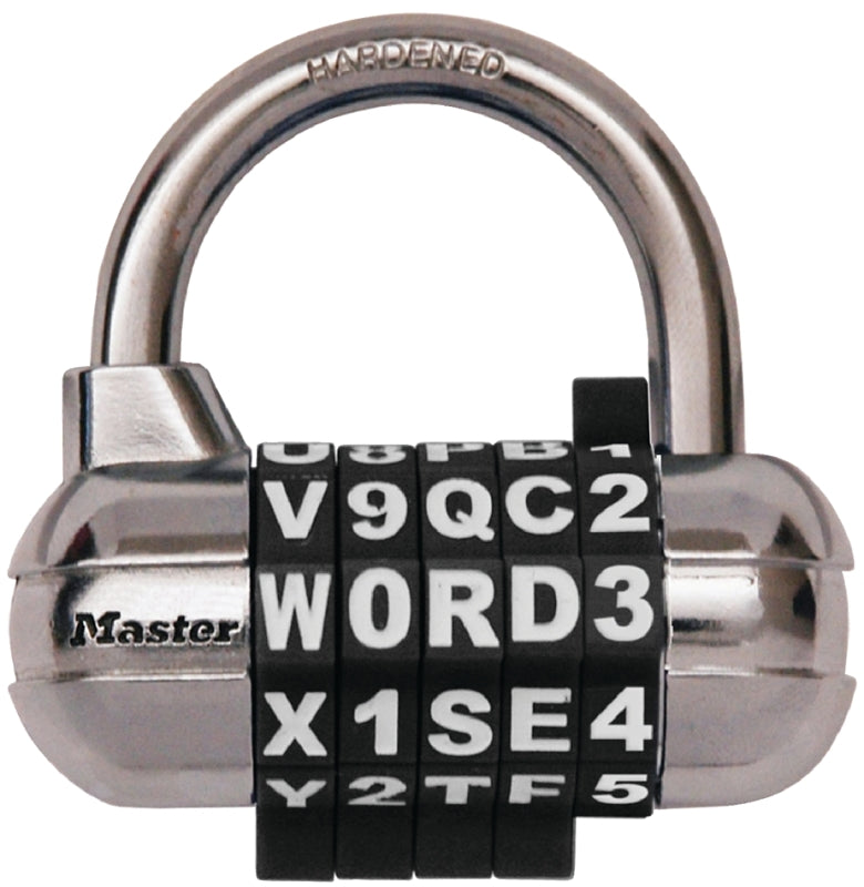 Master Lock 1534D Padlock, Resettable Combination Key, 1/4 in Dia Shackle, 1-1/8 in H Shackle, Steel Shackle, Metal Body