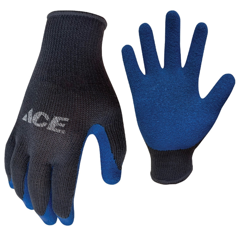 Ace Men's Indoor/Outdoor Coated Work Gloves Blue/Gray XL 1 pair