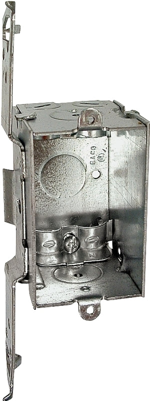 Raco 531 Gangable Switch Box, 1-Gang, 7-Knockout, 1/2 in Knockout, Steel, Galvanized, Bracket Mounting
