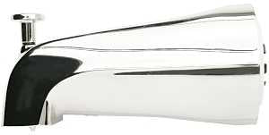 Plumb Pak PP825-37 Bathtub Spout with Diverter, 3/4 in Connection, IPS, Zinc, Chrome-Plated