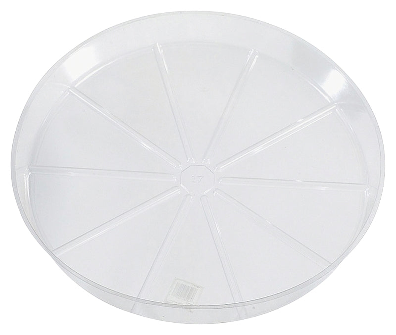 Gardener's Blue Ribbon VS8VUS Planter Saucer, 8 in Dia, Vinyl, Clear, Pack of 50