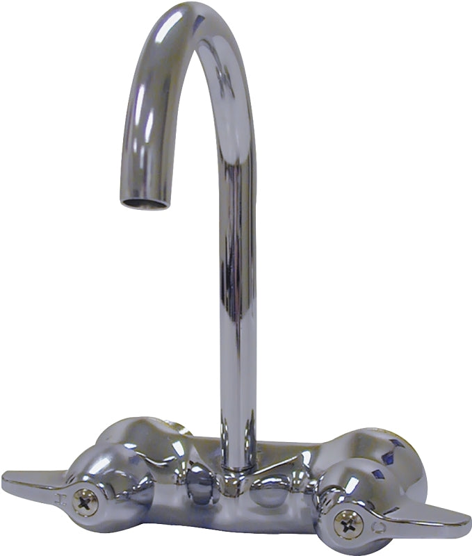 B & K 123-005 Bathroom Faucet, Chrome-Plated, 3-3/8 in Faucet Centers, High Arc Spout