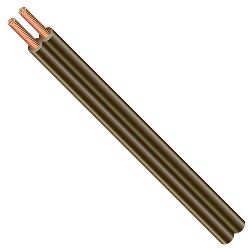 Southwire 600006607 Lamp Cord, 18 AWG Wire, 2-Conductor, 250 ft L, Copper Conductor, PVC Insulation, Brown Sheath, 10 A