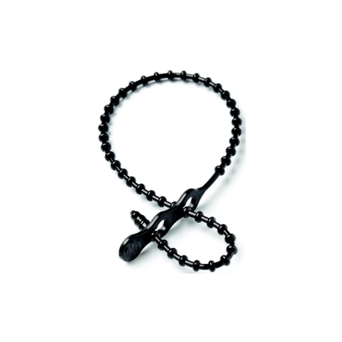 Reusable Beaded Cable, Ties, 8″ Black, 15/pk