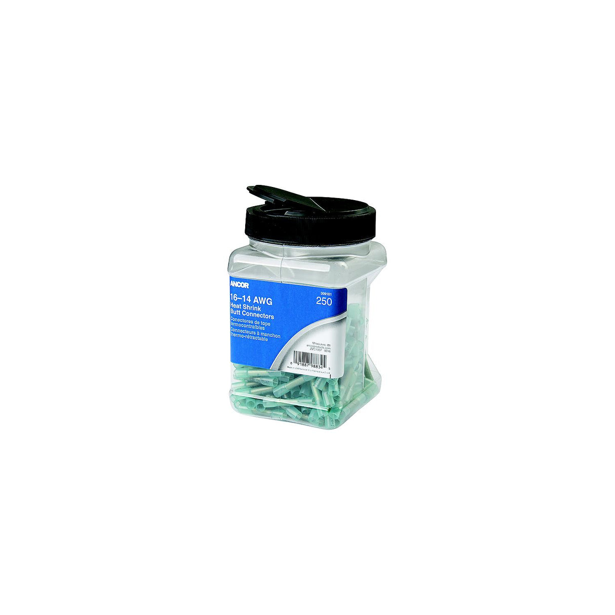 Ancor 309101 Marine Grade Heat Shrink Butt Connectors, 16-14 AWG, Blue, 250/Pk