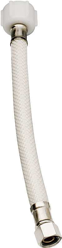 Plumb Pak EZ Series PP23871 Toilet Supply Tube, 12 in L, 3/8 in Inlet, Compression Inlet, 7/8 in Outlet, Ballcock Outlet