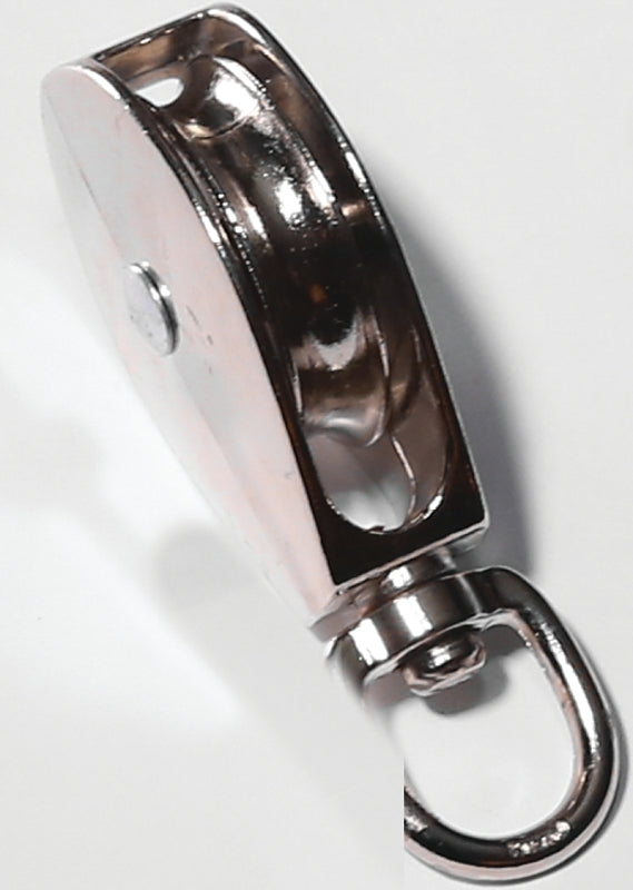 Baron 0173ZD-1-1/4 Swivel Eye Pulley, 5/16 in Rope, 1-1/4 in Sheave, Cadmium