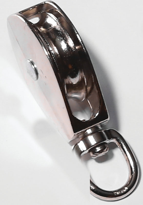 Baron 0173ZD-1-1/2 Swivel Eye Pulley, 5/16 in Rope, 1-1/2 in Sheave, Cadmium