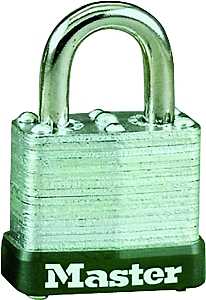 Master Lock 105D Padlock, Keyed Different Key, 3/16 in Dia Shackle, 1/2 in H Shackle, Steel Shackle, Steel Body