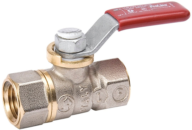 B & K ProLine Series 107-000NL Ball Valve, 1/8 in Connection, FIP, 600/150 psi Pressure, Handle Actuator, Brass Body
