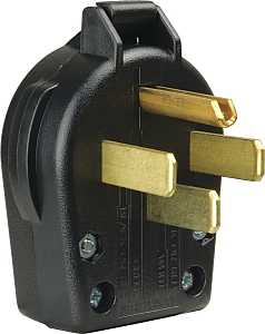 Eaton S21-SP Electrical Plug, 3-Pole, 30/50 A, 125/250 V, Screw, NEMA: NEMA 14-30P, 14-50P, Black