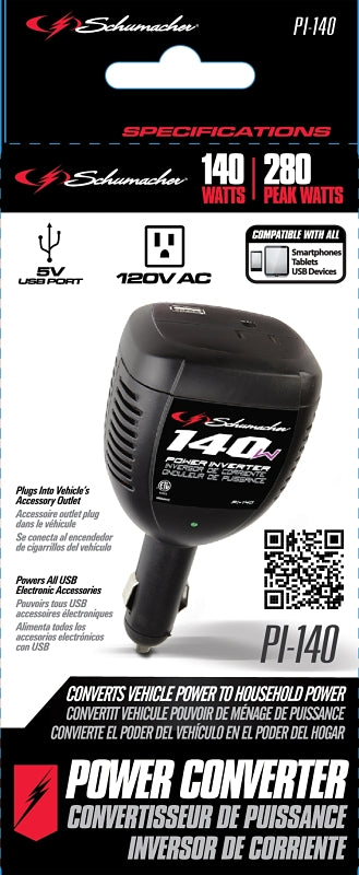 Schumacher PI-140 Power Inverter, 10.5/15.5 VDC Input, 120 V Output