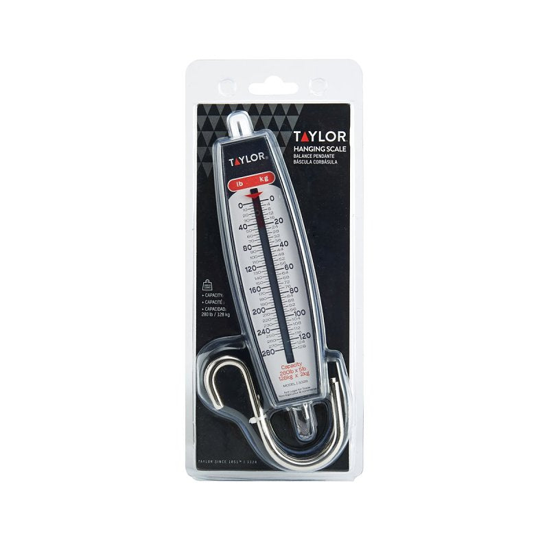 Taylor 3328 Hanging Scale, 280 lb Capacity, Analog Display, Steel Housing Material, lb