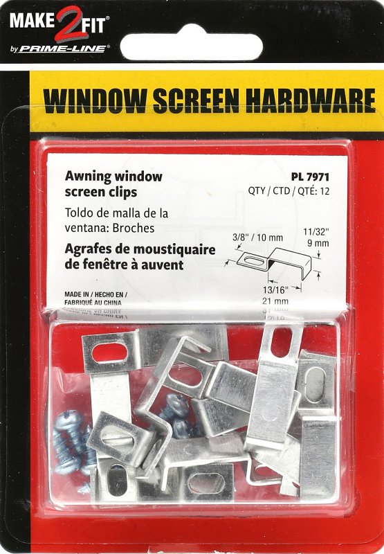 Make-2-Fit PL 7971 Screen Stretch Clip with Screw, Aluminum, Mill, For: 5/16 x 3/4 in Screen Frame