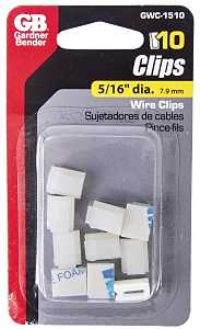 Gardner Bender GWC-1510 Wire Clip, Poly, White, Stick-On
