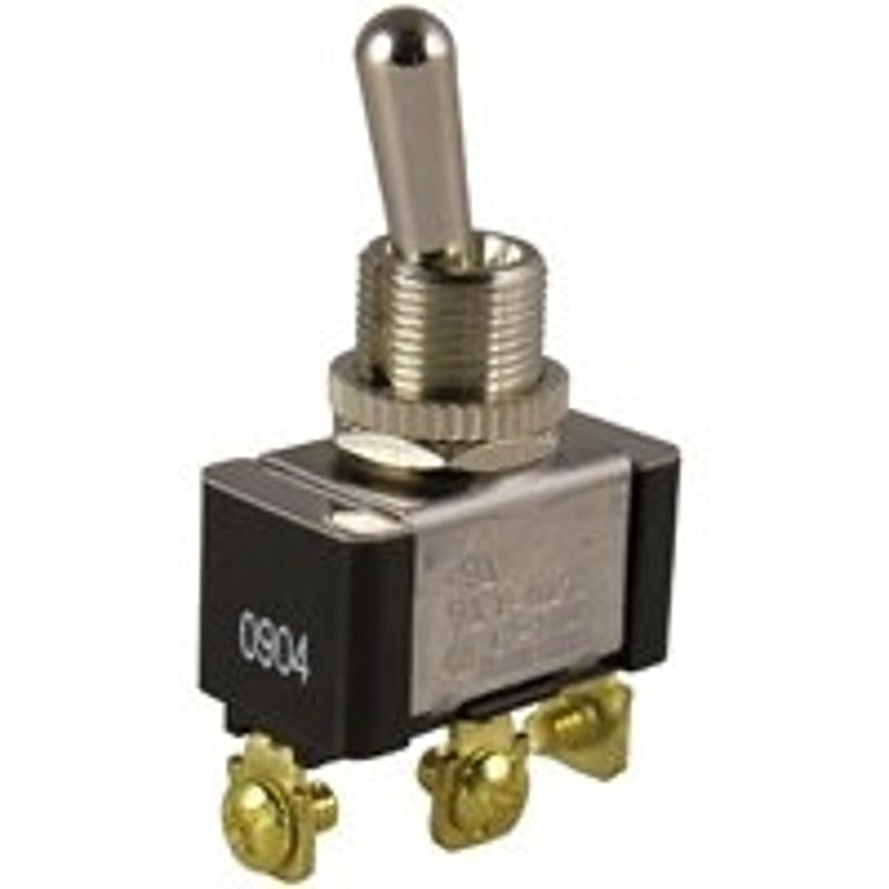 Gardner Bender GSW-12 Toggle Switch, 10, 20 A, 125/227 V, 2-Position, SPDT, Screw Terminal, 1/2 in Panel Cutout, Black
